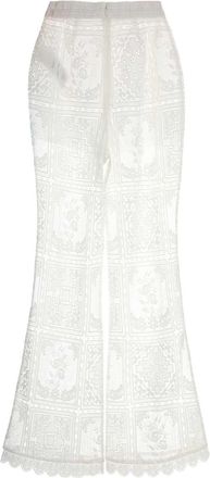 Zimmermann Embroidered Trousers - White