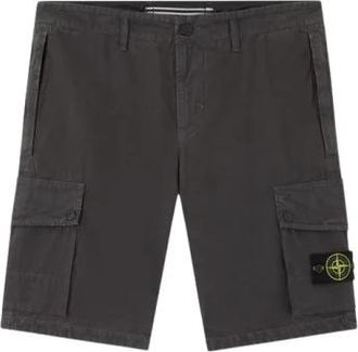Stone Island Supima Cotton Cargo Shorts - Heren - Korte Broeken - Zwart - W31 - Katoen - Korte Broeken