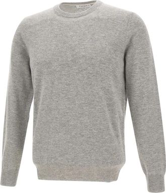 KANGRA Rondgebreide trui - Heren - Ronde hals truien - Grijs - 3XL - Wol - Truien & Vesten