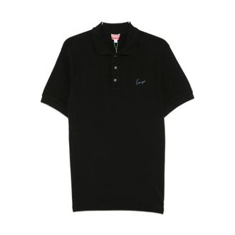 Kenzo Polo Shirts, male, Black, Size: XL Signature Slim Polo