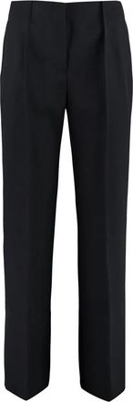 Jil Sander Cropped wollen broek met achterzakken - Dames - Straight fit broeken - Zwart - S - Wol - Broeken