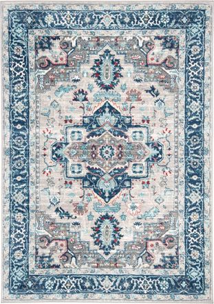 Safavieh Alfombra transicional de polipropileno gris/azul, 122 x 183 cm