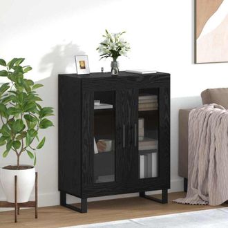 vidaXL vidaXL Credenza Rovere Nero 69,5 x 34 x 90 cm Legno multistrato