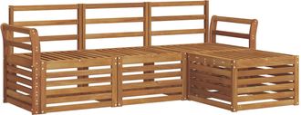 vidaXL Conjunto De Sof&aacute;s De Exterior 4 Uds. Natural Vidaxl