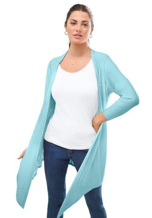 Roaman's Ultra Drape Cardigan in Light Turq at Nordstrom, Size 16