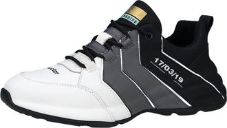 Generic Mens Leather Sneaker Shoes, Walking Shoe Lace Up Slip-Resistant Running Shoes Flat Bottom Casual Trainers Fashion Outdoor Shoe Comfortable Sneakers fo