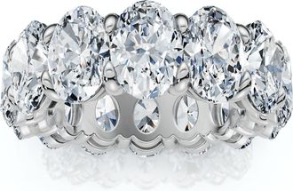 Pompeii3 8Ct Oval Diamond Eternity RIng 14k Gold Platinum Band Lab Grown