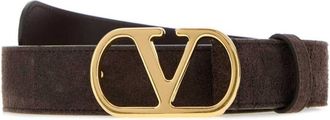Valentino Garavani Brown VLogo Signature Solid Belt