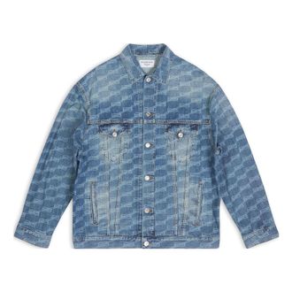 Balenciaga BB Monogram Large Fit Jacket Blue 675208TMW370443