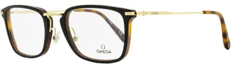 Omega OM5025 Rectangular Metal-Accented Eyeglasses - Black