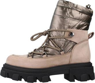 Alpe Sneeuwlaarzen met veters - Dames - Veterlaarzen - Beige - 40 EU - Leer - Schoenen