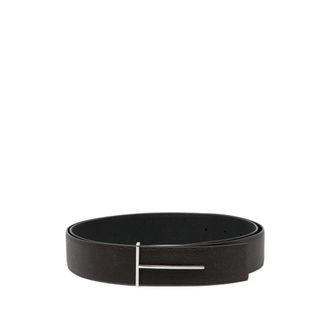 Tom Ford Belts, male, Brown, Size: 105 CM Grain Leather Slim T Reversible Belt