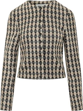 Msgm Cropped vest met lange mouwen - Dames - Vesten - Veelkleurig - L - Truien & Vesten