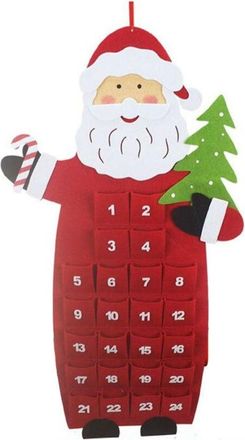 Trade Shop Trade Shop - Calendario De Adviento Santa Claus Figura 90cm Fieltro Navidad Decoracion