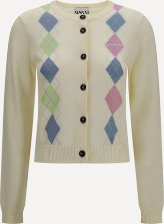Ganni Cardigan con motivo a rombi Woman XS