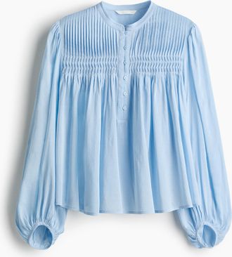 H&M Bluse mit Biesen - Blue