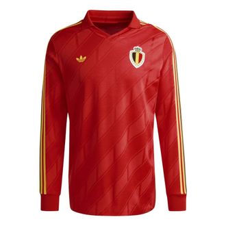 adidas V-hals Top met Lange Mouwen - Heren - Longsleeves - Rood - M - Katoen - Tops