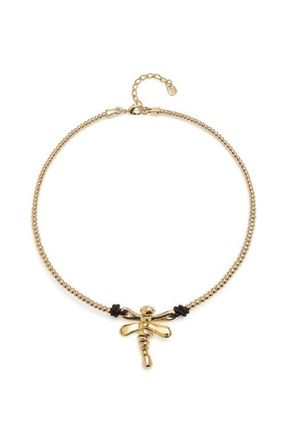 UNOde50 Short pendant necklace with dragonfly in Gold at Nordstrom