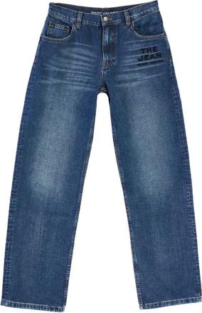 Marc Jacobs Rechte jeans met medium-rise taille en The Jean borduursel - Dames - Regular Fit Jeans - Blauw - W32 - Katoen - Jeans