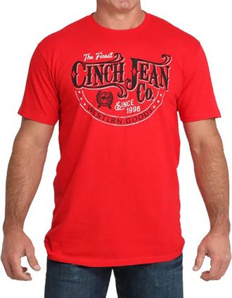 Cinch Mens Logo Short Sleeve Tee In Red