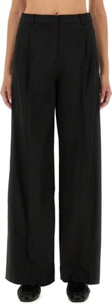 The Garment Straight Wide Fit Trousers - Black