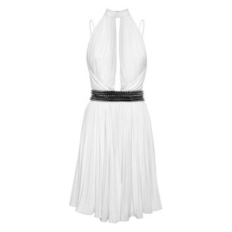 Philipp Plein Short Dress Elegant - Dames - Feestkleedjes - Wit - XS - Polyester - Kleedjes