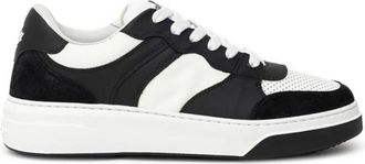 Dsquared2 Witte en zwarte leren sneakers - Heren - Sneakers - Wit - 39 EU - Leer - Schoenen