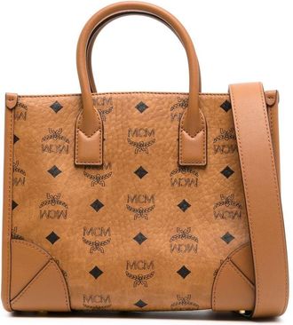 MCM small München tote bag - women - Leather/Canvas - One Size - Brown