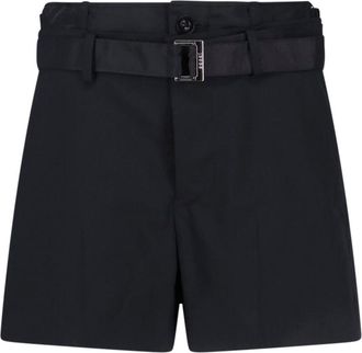 sacai Straight-Leg Black Trousers With Tailored Silhouette And Minimal Detailing