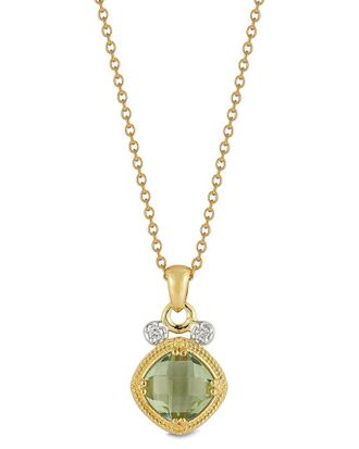 I.Reiss Company 14K 1.82 Ct. Tw. Diamond & Green Amethyst Necklace