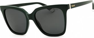 Polaroid Polarized Grey Square Ladies Sunglasses PLD 4155/S/X 01ED/M9 55