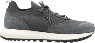 Emporio Armani Zapatillas bajas de ante y malla con suela de goma - Shoes - Hombre - Gris - 41 EU