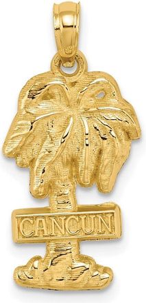 Diamond2Deal 14k Yellow Gold CANCUN Palm Tree Charm Pendant