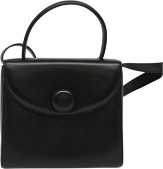Givenchy Pre-owned Handbags, female, Black, Size: ONE SIZE Pre-owned Vintage Leather Top Handle Bag with Logo Detail