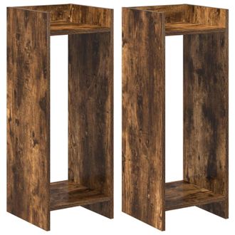 vidaXL Soporte De Plantas 2 Pcs Roble Ahumado 30 X 30 X 80 Cm Vidaxl