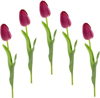 I.GE.A. Kunstblume »Real Touch Tulpen« 5er Set künstliche Tulpenknospen, Kunstblumen, Stielblume
