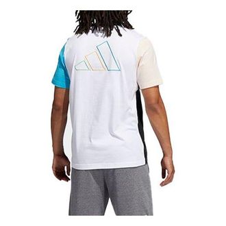 adidas Color Block Printing Logo Basketball Short Sleeve Black GP4021