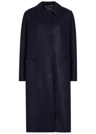 Blaz&eacute; Milano Woolly Wool Coat - Navy - 00 (UK4 / Xxs)