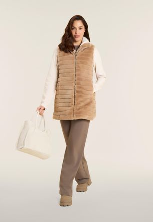 Freddy Gilet Donna in Pelliccia Sintetica Effetto Rigato