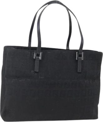 Fendi Pre-owned Vintage Canvas Tote Bag - Dames - Vintage Shopper - Zwart - ONE Size - Vintage