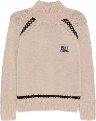 Ermanno Scervino Turtleneck Trui - Dames - Coltruien - Bruin - L - Wol - Truien & Vesten