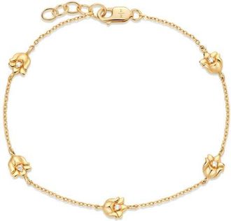 Made by Mary Cubic Zirconia Birthstone Flower Station Bracelet in Gold May at Nordstrom, Size 7