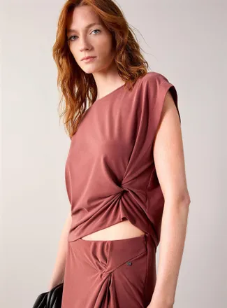 BOSS Womens Tie-waist flowy T-shirt