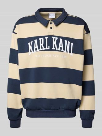 Karl Kani Oversized Sweatshirt mit Polokragen Modell Heritage in Marine, Gr&ouml;&szlig;e XXL