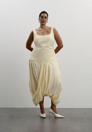 11 Honor&eacute; Draped Hem Maxi Dress in Double Cream at Nordstrom, Size 14