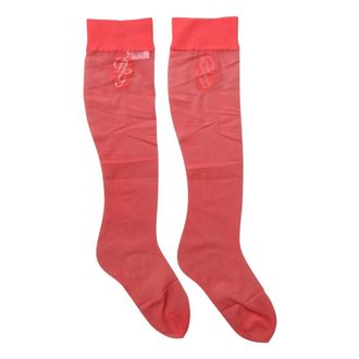 Dolce & Gabbana Accessoires, Dames, Rood, M, Nylon, Nylon Mesh Sheer Calf Socks