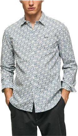 Pepe Jeans London Alledaagse t-Overhemd - Heren - Casual Overhemden - Grijs - XL - Katoen - Overhemden