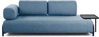 K Home 3-Sitzer Designsofa Flexx 252 cm mit grossem Tablett - Hellblau