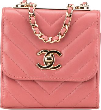 Chanel Pre-owned Womens Mini Quilted Chain Bag - Coral Leather - One Size