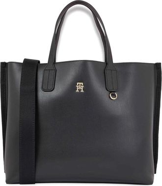Tommy Hilfiger Iconische Satchel Tote Bag - Dames - Shoppers - Zwart - ONE Size - Tassen